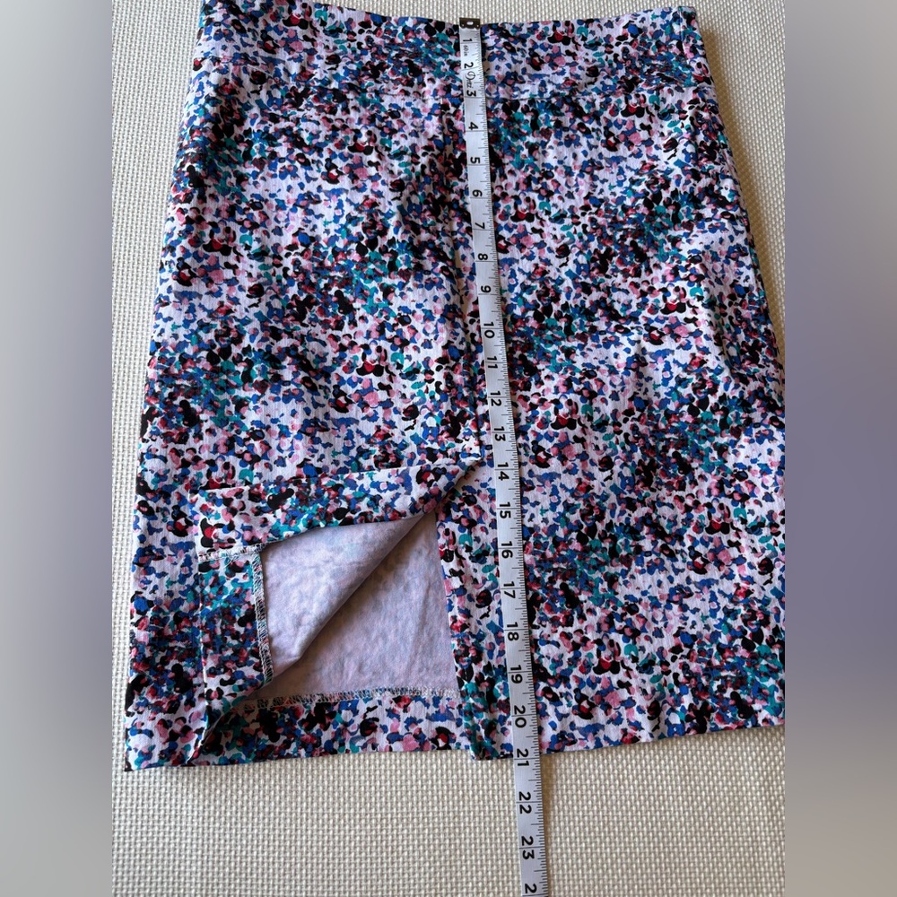 Margaret M Skirt Medium Stretchy Pull On Pencil Skirt Abstract Pattern Pink Blue - Picture 3 of 6